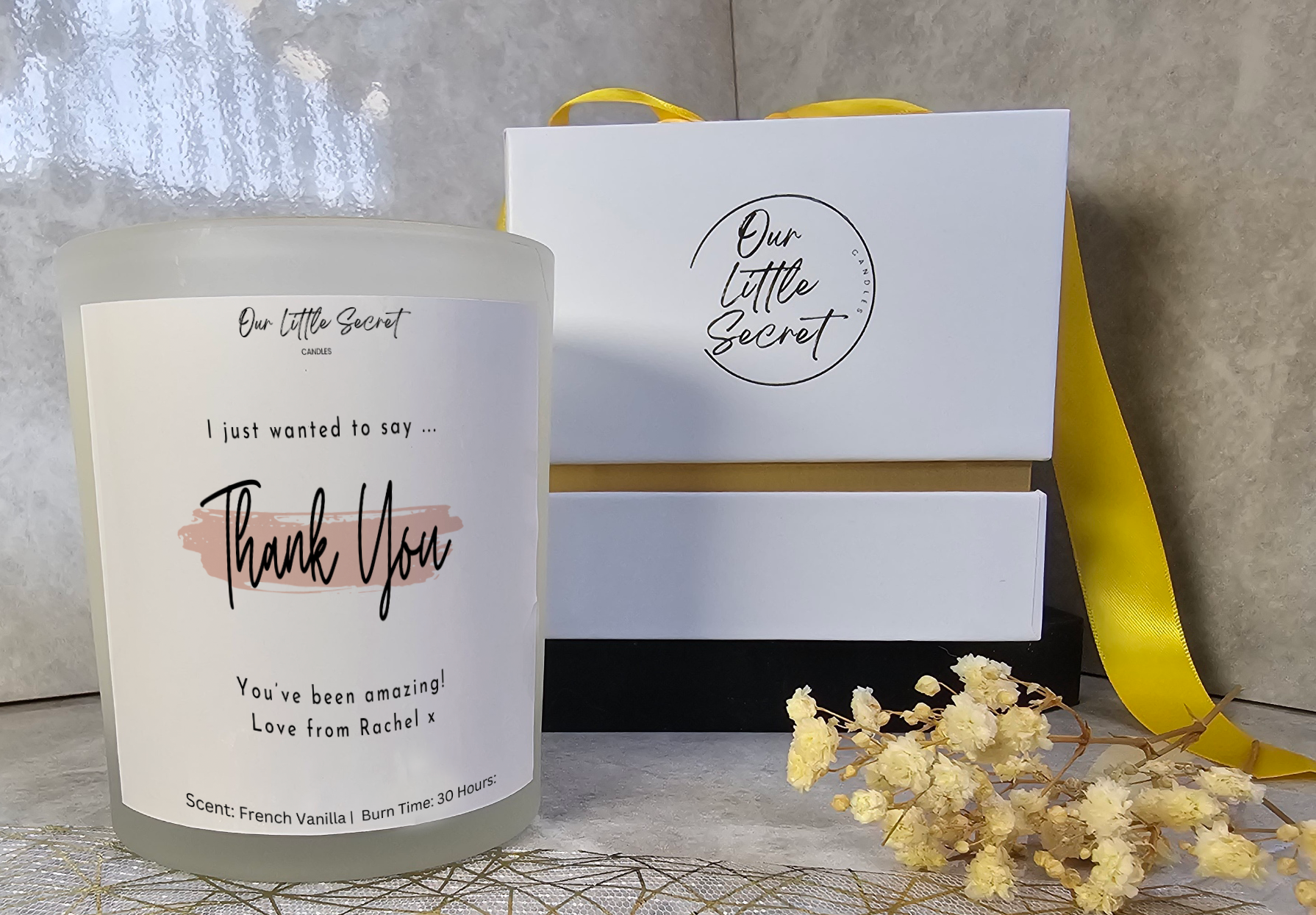 Express Your Gratitude with Our Thank You Candle: A Heartfelt Gesture in Every Glow - White